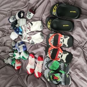 Flip flops and socks